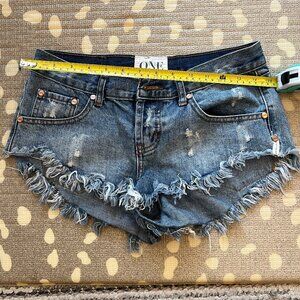 One Teaspoon 'Bonitas' Cut Off Denim Shorts - 26